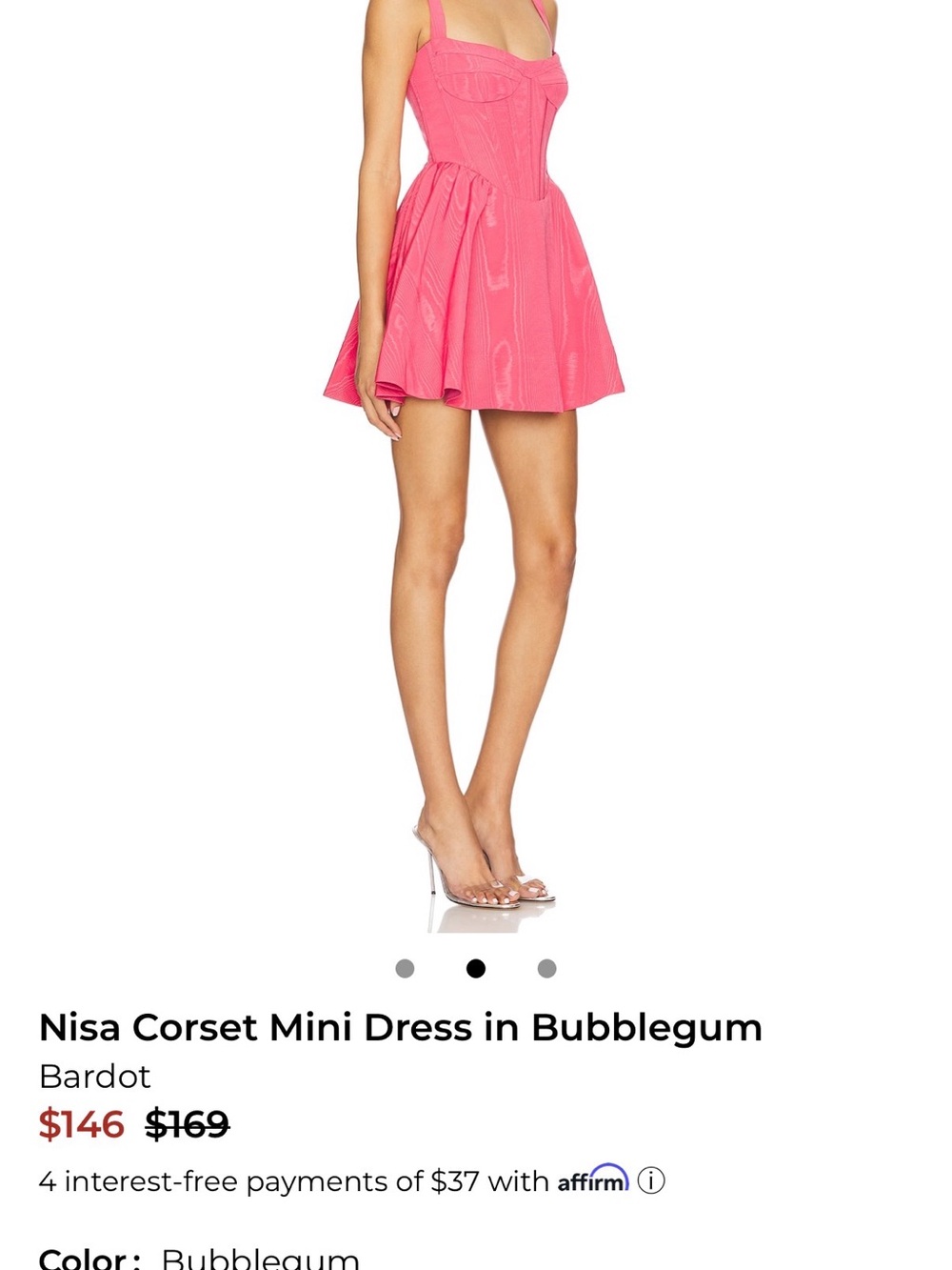 Bardot Nisa Pink Bubblegum Corset Mini Dress - Picture 2 of 3